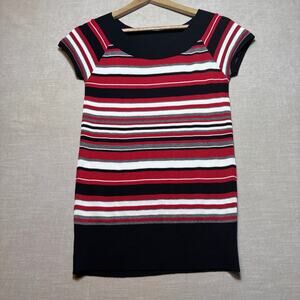 IZ Byer Long Striped Top L Y2K Retro Indie Mod Grunge Colorblock Knit Club Kid